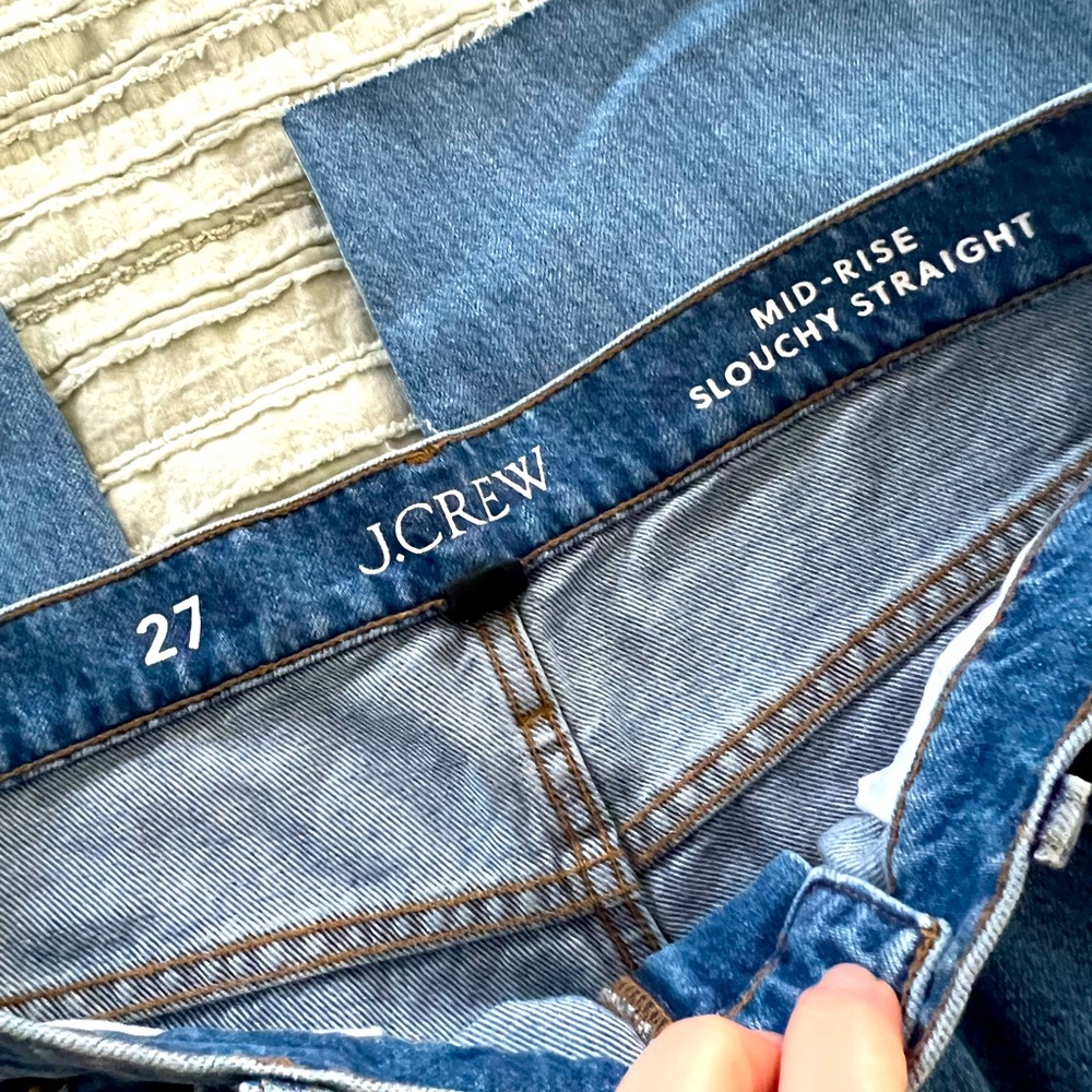 J. Crew mid-rise slouchy straight jeans size 27